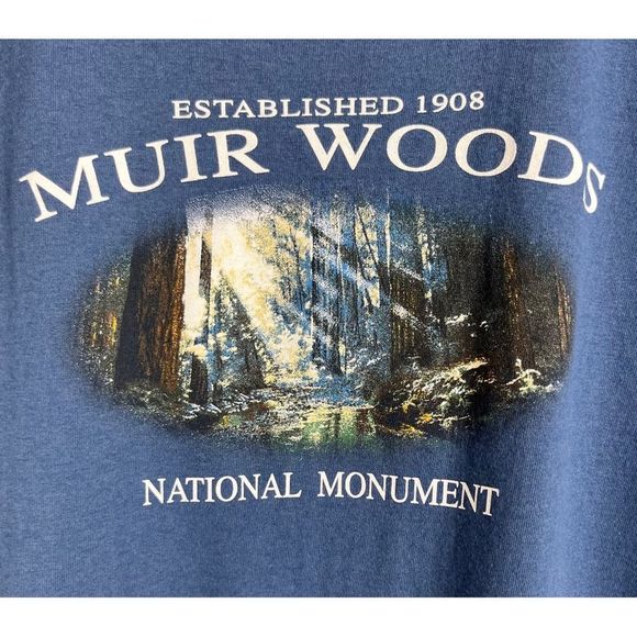 Eco Mountain Muir Woods National Monument Shirt | Colors: Blue & White | Size: S - Picture 4 of 6